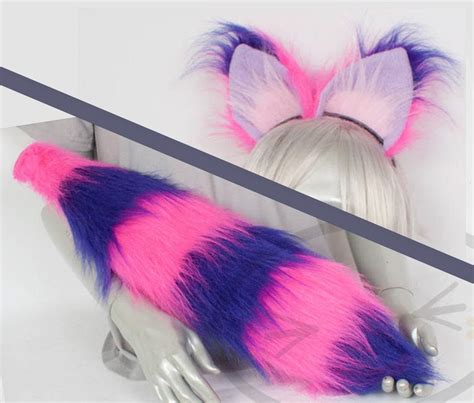 costume cat tail and ears|fluffy cat tail cosplay.